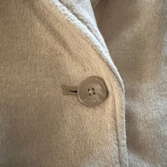 Abercrombie & Fitch Cream Wool-Blend Double Cloth Blanket Coat, Petite XL, NWT - Picture 4 of 9